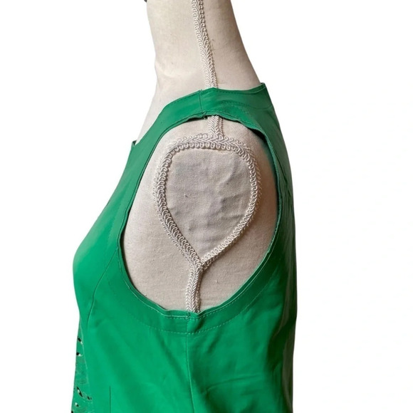 DROMe Green Lamb Leather Sleeveless Cutout Top XS | Italian Designer Luxury - Picture 9 of 16